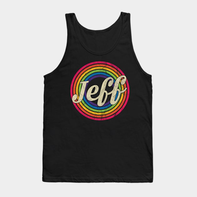 Jeff - Retro Rainbow Faded-Style Tank Top by MaydenArt